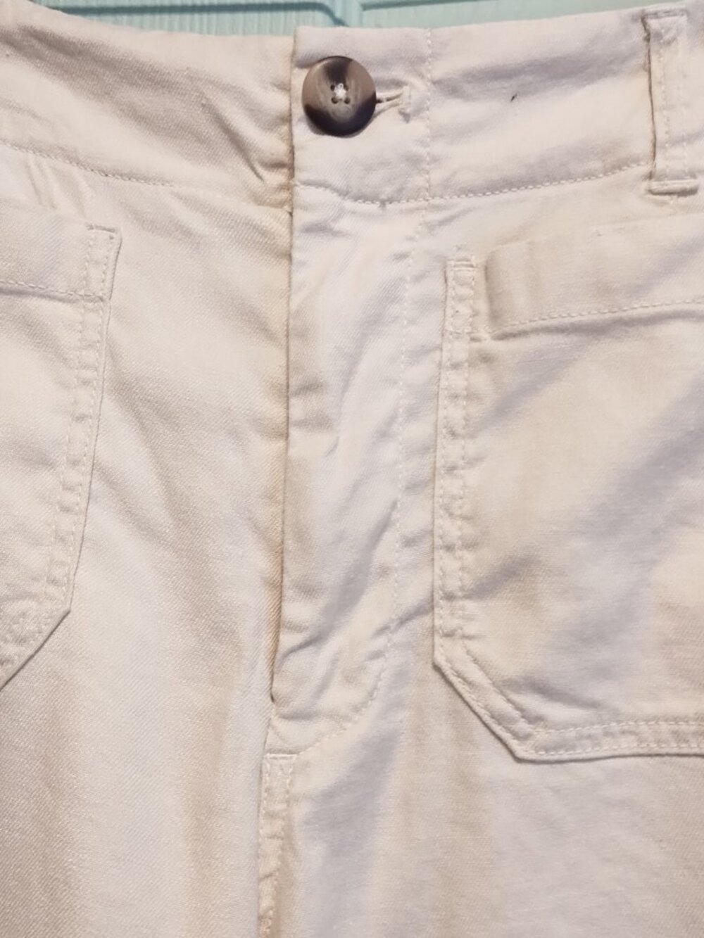 Anthropologie Maeve Colette Linen  Wide-Leg Full-Length Pants 27 4 Ivory Cream - Picture 4 of 8